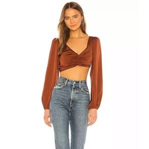 Copper Long-Sleeve Crop Top
